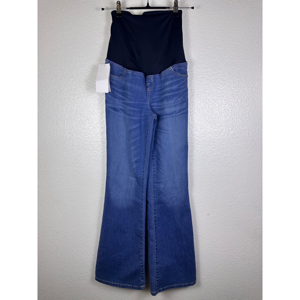 Isabel Maternity by Ingrid & Isabel Flare Jeans Crossover Panel Medium Wash 2‎